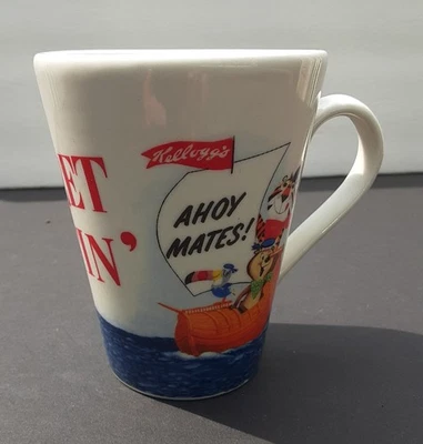 "TONY THE TIGER SAIL INTO SWEET EATIN'" 10 OZ. TAZA VINTAGE KELLOGG'S #B-7 Foto 1 de 4