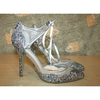 Betsey Johnson Mesh / Glitter Ankle Strap Pumps 11 - Image 1 of 4