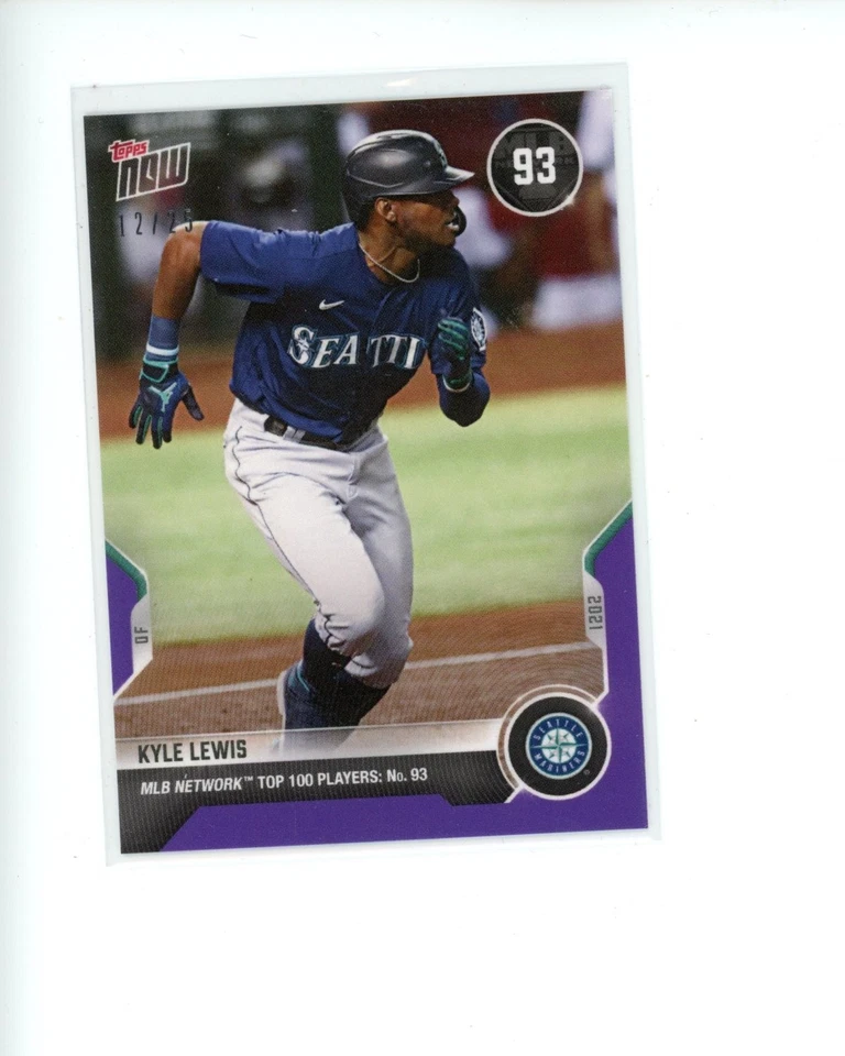2021 Topps Now MLB Network Top 100 Purple #T93 Kyle Lewis #d 12/25 - Image 1 of 1