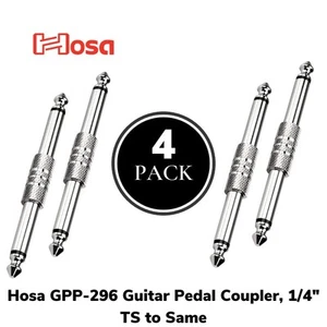 Hosa GPP-296 1/4 TS to 1/4 TS Guitar Pedal Coupler 4 PACK - Picture 1 of 7