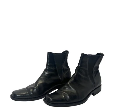 Men’s Dolphin Black Leather Chelsea Boots Vero Cuoio Soles Size 44 (US 10.5/11) - Image 1 of 4