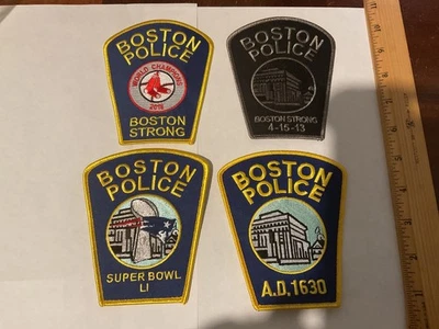 Juego de parches de coleccionista de la policía de Boston Massachusetts todo nuevo estado tamaño completo Foto 1 de 4