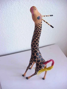 Vtg Oaxacan Mexico Folk Art Giraffe Figurine By Gpqprtgsanal Stgo Atitlan - Picture 1 of 8