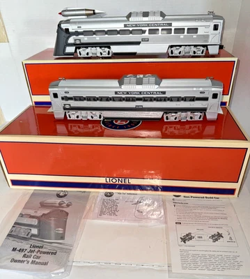 LIONEL 6-38401 NYC JET PWRD RDC BUDD CAR & NYC JET NON PWRD 6-35481 PASS CAR NIB - Image 1 of 4