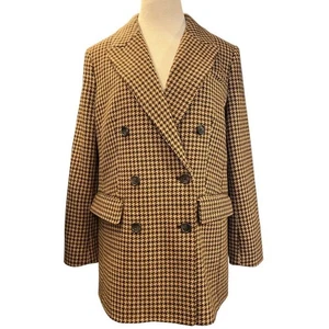 Banana Republic moderner Wollblazer zweireihig Gr.10 braun Hahnentritt adrett - Bild 1 von 9