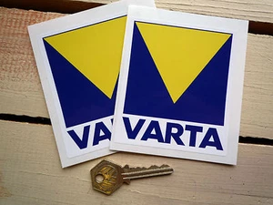 VARTA Batteries Car Bike STICKERS 4" Pair Race Racing Rally Sponsor Classic - Picture 1 of 1