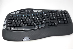 Logitech K350 Ergonomische Tastatur Schwarz Wave Kabellos QWERTY OHNE DONGLE - Bild 1 von 9