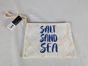 Ruby + Cash Salt Sand Sea Makeup Pouch Cosmetic Bag Travel Zip Tote Canvas NEW - Picture 1 of 6