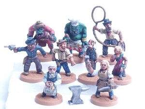 MINIATUREMEN FANTASY WILD WEST CITYFOLK X 9. DIPINTO. MARRONE 834 - Foto 1 di 6