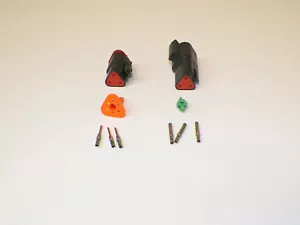 3X JUEGO DE CONECTORES SERIE DT DEUTSCH NEGRO 14-16-18 GA TERMINALES NÍQUEL SÓLIDO - Imagen 1 de 2