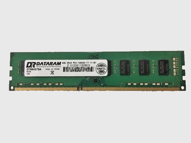 DTM64379A Dataram 4GB PC3-12800 DDR3-1600MHz non-ECC Unbuffered CL11 240-Pin DIM - Image 1 of 1