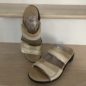NEW SAS Nudu Women's Sandals Sz 7M Golden Two Tone Slide Tripad Comfort No Box - Picture 1 of 14