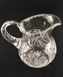 VTG Heavy Lead Crystal Creamer Pitcher,  4.75 in tall - Picture 1 of 11