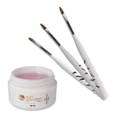 SUN GARDEN NAILS LED-UV Fiberglas Gel ROSE klar 30 ml inkl. Pinselset