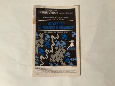 *Manual Only* Advanced Dungeons & Dragons Intellivision RPG Adventure OEM - Image 1 of 3