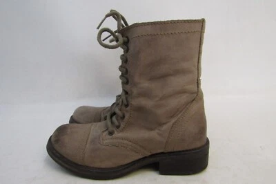 STEVE MADDEN 女式 7 M 码浅棕色皮革拉链战斗高踝靴 TROOPA — 第 1/4 张图片