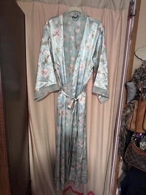 LEJABY PARIS KIMONO ROBE Neiman Marcus Polyester Satin Look Size M - Image 1 of 4