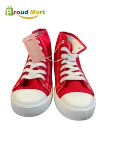 JOSINY Canvas Schuhe High Top Mode Sneaker Schnürer Freizeit Wandern Farbe Rot - Bild 1 von 5
