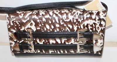 Bolso sin asas MICHAEL KORS Robin conv pelo de becerro/cuero marrón blanco nuevo Foto 1 de 4