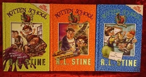 R.L. STINE:  Rotten School Series (Lot Of 3 HBs #1, #7, & #8)  2/Stickers *NICE* - Picture 1 of 9