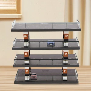 1:64 Scale Diorama Parking Lot Model Acrylic Showcase 4 Layers Collection Gifts - Picture 1 of 16
