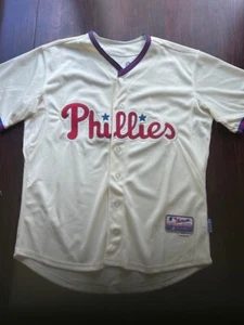 Roy Halladay No. 34 Philadelphia Phillies MLB Jersey - Majestic Authentic - L - Picture 1 of 2