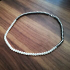 Stainless steel chain and imitation pearls beaded choker necklace