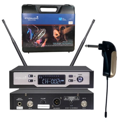 Wireless UHF Guitar Microphone System Guitar Straight pug Angled plug Stage Mic - Image 1 of 4