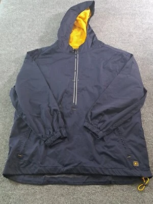  初学者夹克男式 L 码蓝色半拉链套衫连帽复古 — 第 1/4 张图片