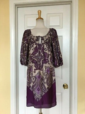 STUDIO M连衣裙尺寸M紫色佩斯利  — 第 1/4 张图片