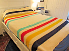 Vintage Hudson's Bay Company 4 Point 100% Wool Striped Blanket England 30s-40s