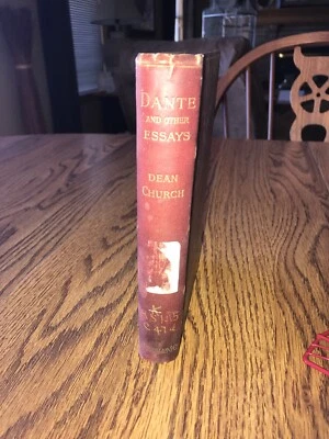 R W CHURCH / Dante and Other Essays 1893 Library Copy - Image 1 of 4