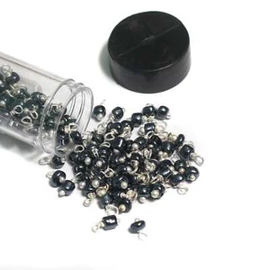 200 piezas, cuentas de vidrio Loreal de 4 mm metálico tubo negro plateado - Imagen 1 de 9
