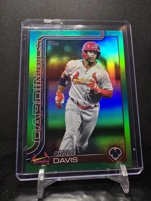 1114142 - 2025 Topps Chrome Pro Debut Chase Davis Green /99 St Louis Cardinals  - Image 1 of 2