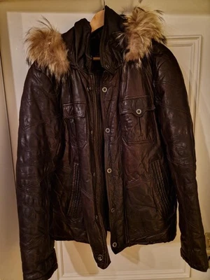  OFFSET Herren Lederjacke braun - Winter - Pelzkapuze - Gr 50 - top Zustand  - Bild 1 von 2