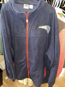 NFL Team Apparel Majestic New England Patriots Full Zip Fleece Jacket 4XT Mens - Picture 1 of 4