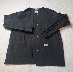 Scrubzone By Landau Unisex Black Long Sleeve Notch Collar Lab Coat Size: XS - Picture 1 of 6