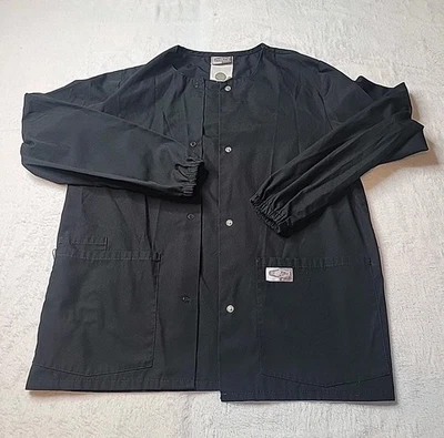 Scrubzone By Landau Unisex Black Long Sleeve Notch Collar Lab Coat Size: XS - Image 1 of 4