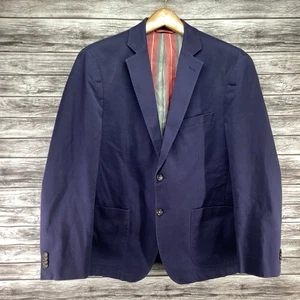 Blazer Flynt Bueller para Hombres 42R Azul Abrigo Deportivo 2 Botones Parche Bolsillo Elástico - Imagen 1 de 8