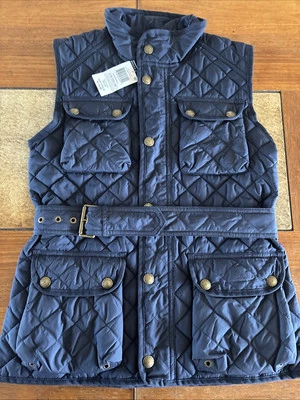 NWT Polo Ralph Lauren Girls Diamond-Quilted Navy Blue Vest size L (12-14) - Image 1 of 4
