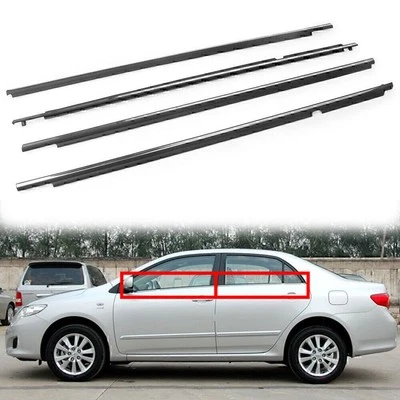 Chrome Window Belt Molding Trim Weatherstrip Seal Set For Toyota Corolla 09- 12 - Image 1 of 4
