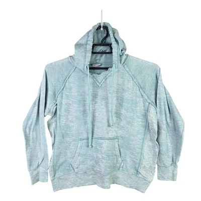 Sudadera con capucha deportiva MV para mujer azul jaspeado con cordón mezcla de algodón talla XL Foto 1 de 4