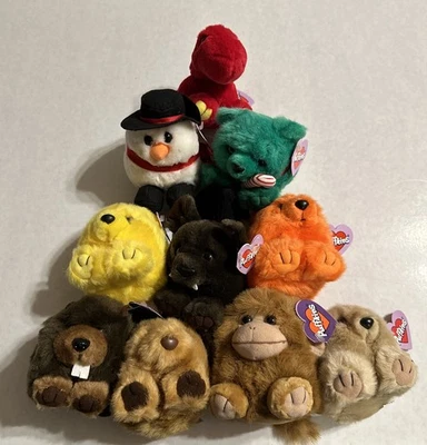 10 Vintage PUFFKINS Swibco New W/ Tags Plush Lot Holiday•Christmas•Animals - Image 1 of 4