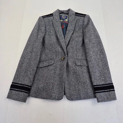 BODEN Blazer 8P серый женщин 100% шерсти британский твид елочка узор - Изображение 1 из 4
