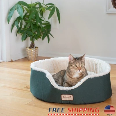 Cama de lona duradera para mascotas de felpa suave impermeable lavable a máquina gatos perros Foto 1 de 4