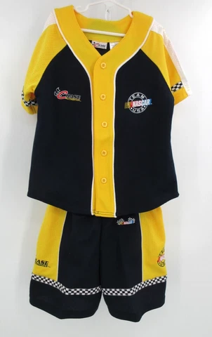 VINTAGE CHASE AUTHENTICS NASCAR Short Outfit Little Boy Size 6 Navy Blue/Yellow Cover