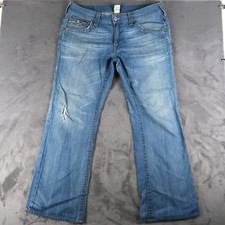Vintage True Religion Blue Denim Jeans 38x33 Flare Boot Cut Y2K Grunge USA