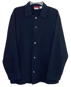 L.L. Bean Unisex Sz M Black Button Up Shirt Long Sleeve Pocket  - Picture 1 of 6