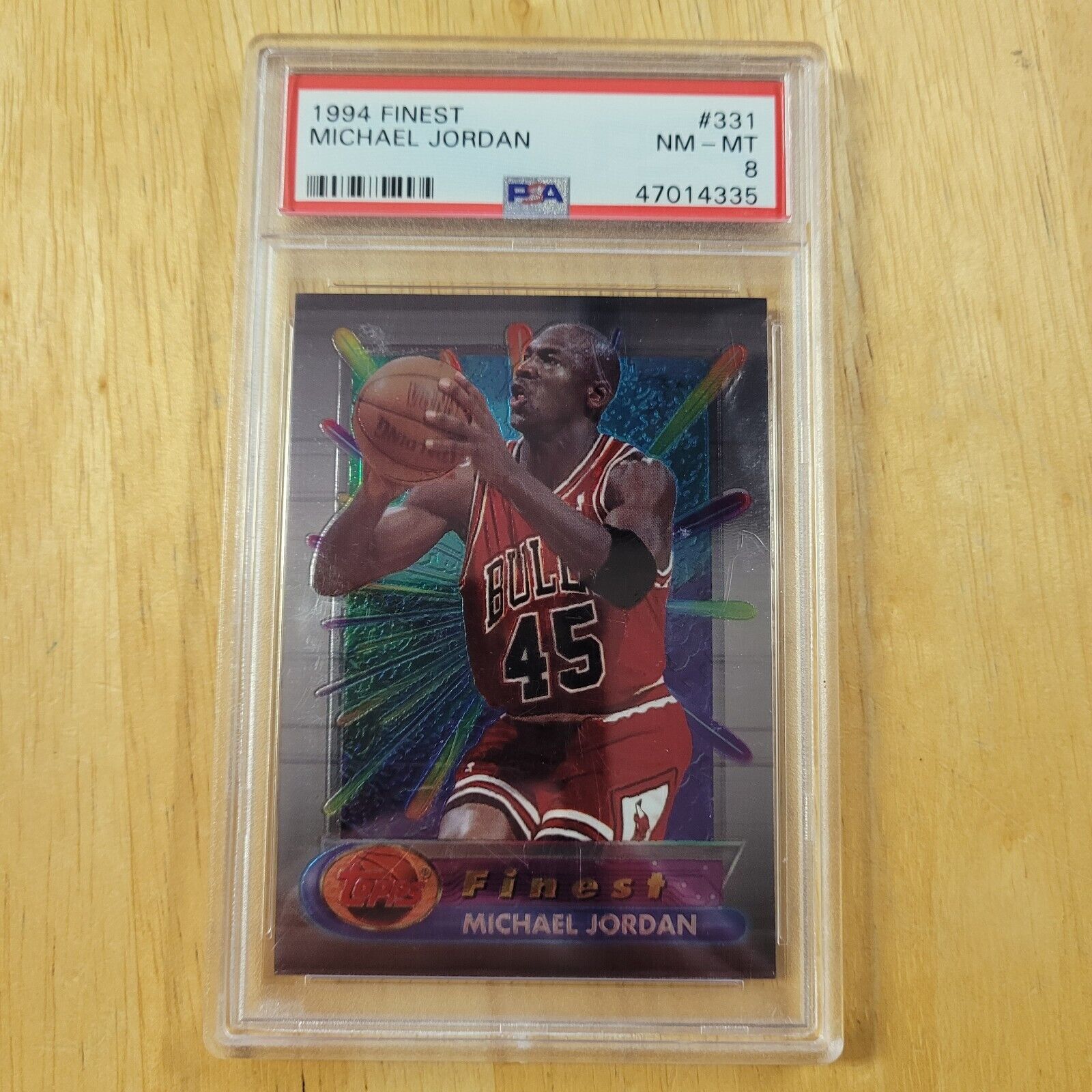 Michael Jordan 1994-95 Topps Finest #331 PSA 8 Chicago Bulls MJ Air