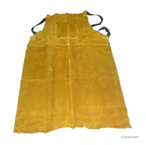 DELANTAL DE SOLDADURA - cuero marrón - tamaño grande - soldador - suministros de tienda - herramientas - Imagen 1 de 2